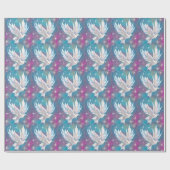 Schöne White Glitzer Peace Dove Geschenkpapier (Flach)