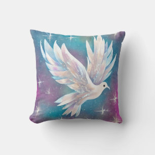 Schöne White Glitzer Peace Dove Kissen