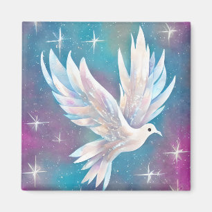 Schöne White Glitzer Peace Dove Magnet