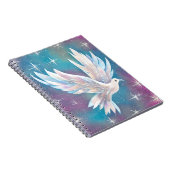 Schöne White Glitzer Peace Dove Notizblock (Rechte Seite)