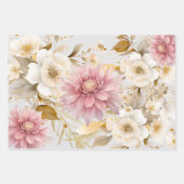 Schöne White Gold Lavender Floral Geschenkpapier Set (Vorderseite 2)