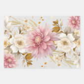Schöne White Gold Lavender Floral Geschenkpapier Set (Vorderseite)