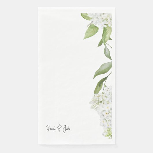 Schöne White Hydrangea Bloral White Wedding Serviette (Vorderseite)