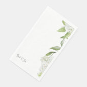 Schöne White Hydrangea Bloral White Wedding Serviette (Ecke)