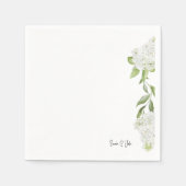 Schöne White Hydrangea Bloral White Wedding Serviette (Vorderseite)