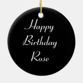 Schöne White Petunia Custom Geburtstag Keramikornament (Hinten)