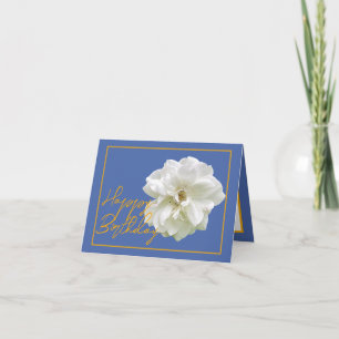 Schöne White Rose Blume Hübsch Happy Birthday Karte
