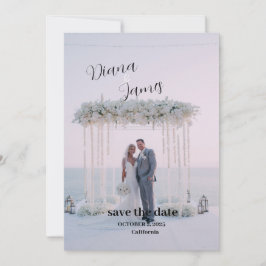 Schöne White Save the Date Hochzeit Einladung