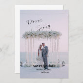 Schöne White Save the Date Hochzeit Einladung (Vorne/Hinten)