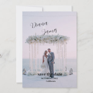 Schöne White Save the Date Hochzeit Einladung