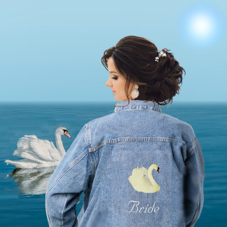 Schöne White Swan Bride Jeansjacke