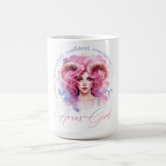 Schöne Widder-Frau mit Eigenschaften Kaffeetasse (Mittel)
