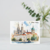 Schöne Wien Österreich Stadtansicht Malerei Postkarte (Stehend Vorderseite)