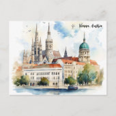 Schöne Wien Österreich Stadtansicht Malerei Postkarte (Vorderseite)