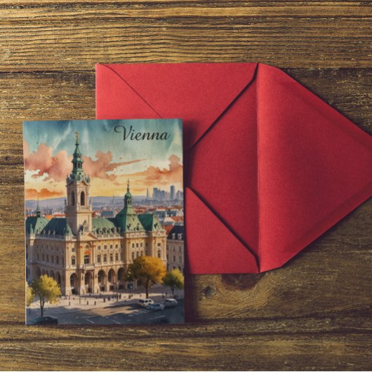 Schöne Wiener Wasserfarben Stadt Malerei Postkarte