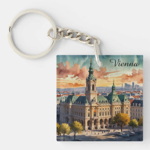 Schöne Wiener Wasserfarben Stadt Malerei Schlüsselanhänger