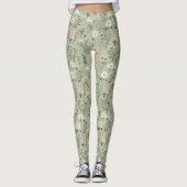 Schöne Wiese-Blume auf Green Leggings (Vorderseite)