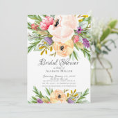 Schöne Wild Blume Bridal Dusche Einladung (Stehend Vorderseite)