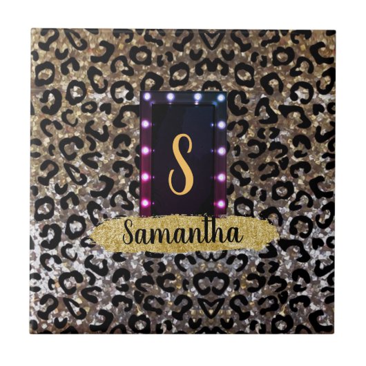 Schöne Wild Monogram Elegante Chic Fliese (Vorderseite)