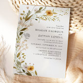 Schöne Wildblume Botanische Moderne Hochzeit Einladung