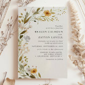 Schöne Wildblume Botanische Moderne Hochzeit Einladung