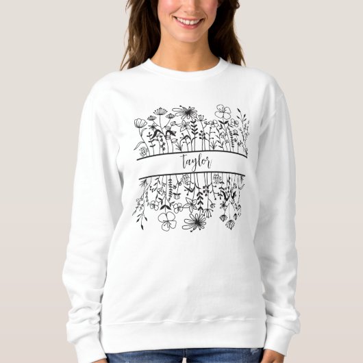 Schöne Wildblume Botanischer Garten Sweatshirt (Vorderseite)