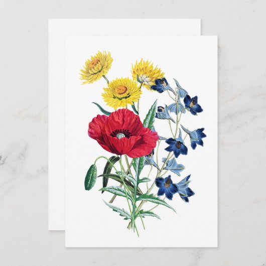 Schöne Wildblume Bouquet Card (Vorne/Hinten)