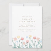 Schöne Wildblume Bouquet Geburtstag Einladung (Vorderseite)