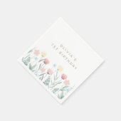 Schöne Wildblume Bouquet Geburtstag Serviette (Ecke)