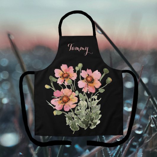 Schöne Wildblume der Wasserfarben Personalisierte Schürze