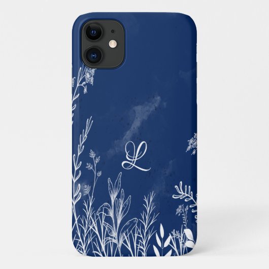 Schöne Wildblume Doodles Monogramm Case-Mate iPhone Hülle (Rückseite)