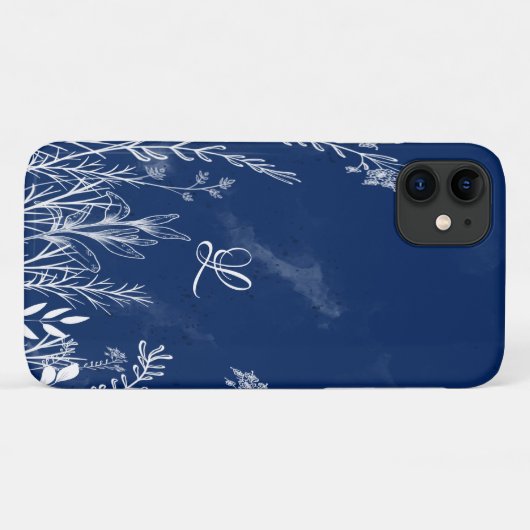 Schöne Wildblume Doodles Monogramm Case-Mate iPhone Hülle (Rückseite (Horizontal))