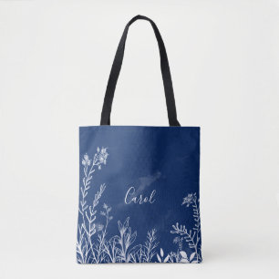Schöne Wildblume Doodles Tote Tasche