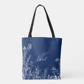 Schöne Wildblume Doodles Tote Tasche (Rückseite)