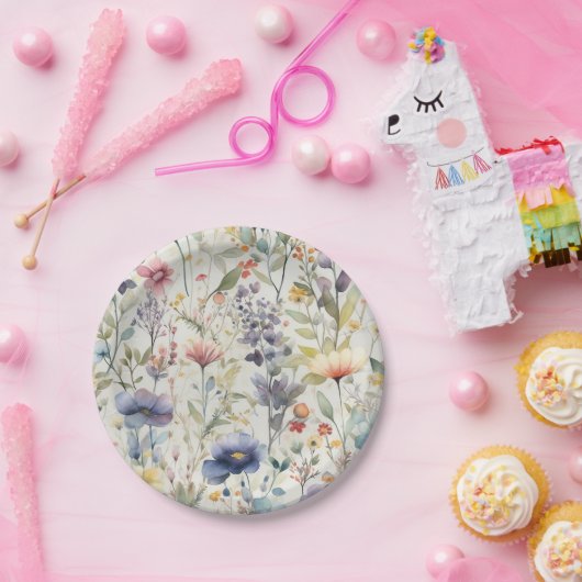 Schöne Wildblume Druckplatte Pappteller (Party)