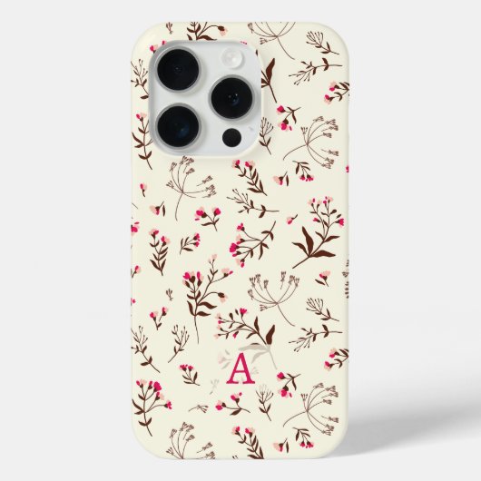 Schöne Wildblume Initial stylish Case-Mate iPhone Hülle (Rückseite)