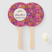 Schöne Wildblume Pink Babydusche Fächer (Vorne und Hinten)