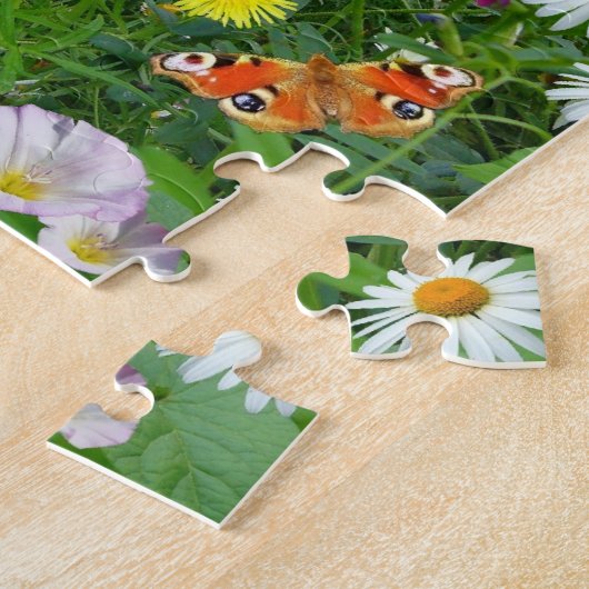 Schöne Wildblume-und Schmetterlings-Wiese Puzzle (Seite)