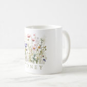 Schöne Wildblume Wasserfarbe Botanischer Garten Kaffeetasse (VorderseiteRechts)