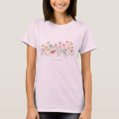 Schöne Wildblume Wasserfarbe Botanischer Garten T-Shirt (Vorderseite)