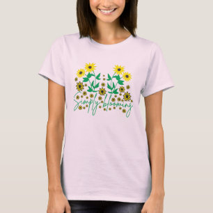 Schöne Wildblume Wasserfarbe Botanischer Garten T-Shirt
