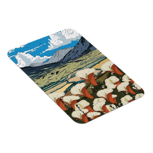 Schöne Wildblume Wiesen Landschaft Magnet (Rechte Seite)