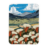 Schöne Wildblume Wiesen Landschaft Magnet (Vertikal)