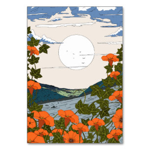 Schöne Wildblume Wiesen Landschaft Tischnummer
