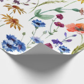 Schöne Wildblumen, Aquarell, Mohn, Geschenkpapier (Ecke)