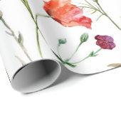 Schöne Wildblumen, Aquarell, Mohn, Geschenkpapier (Rolleneckpunkt)