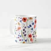Schöne Wildblumen, Aquarell, Mohn, Kaffeetasse (Vorderseite Links)