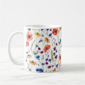 Schöne Wildblumen, Aquarell, Mohn, Kaffeetasse (Links)