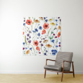 Schöne Wildblumen, Aquarell, Mohn, Wandteppich (Beispiel)