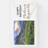 Schöne Wildblumen-Berg-Schöner Himmel Banner (Vertikal)